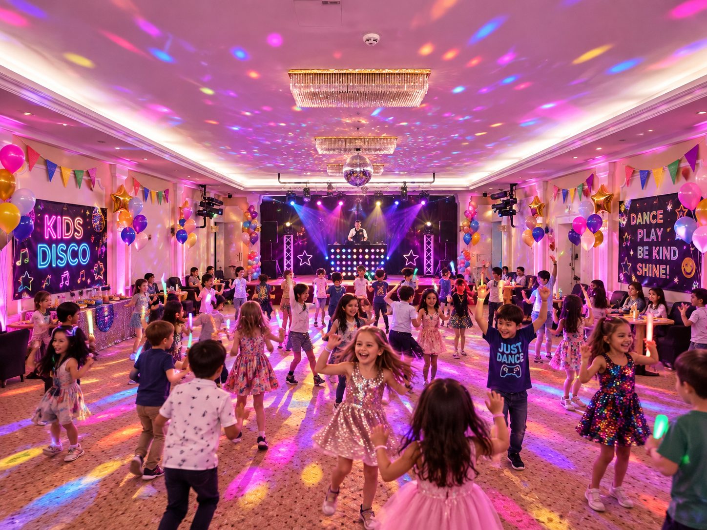 Kinder tanzen bei einer Disco